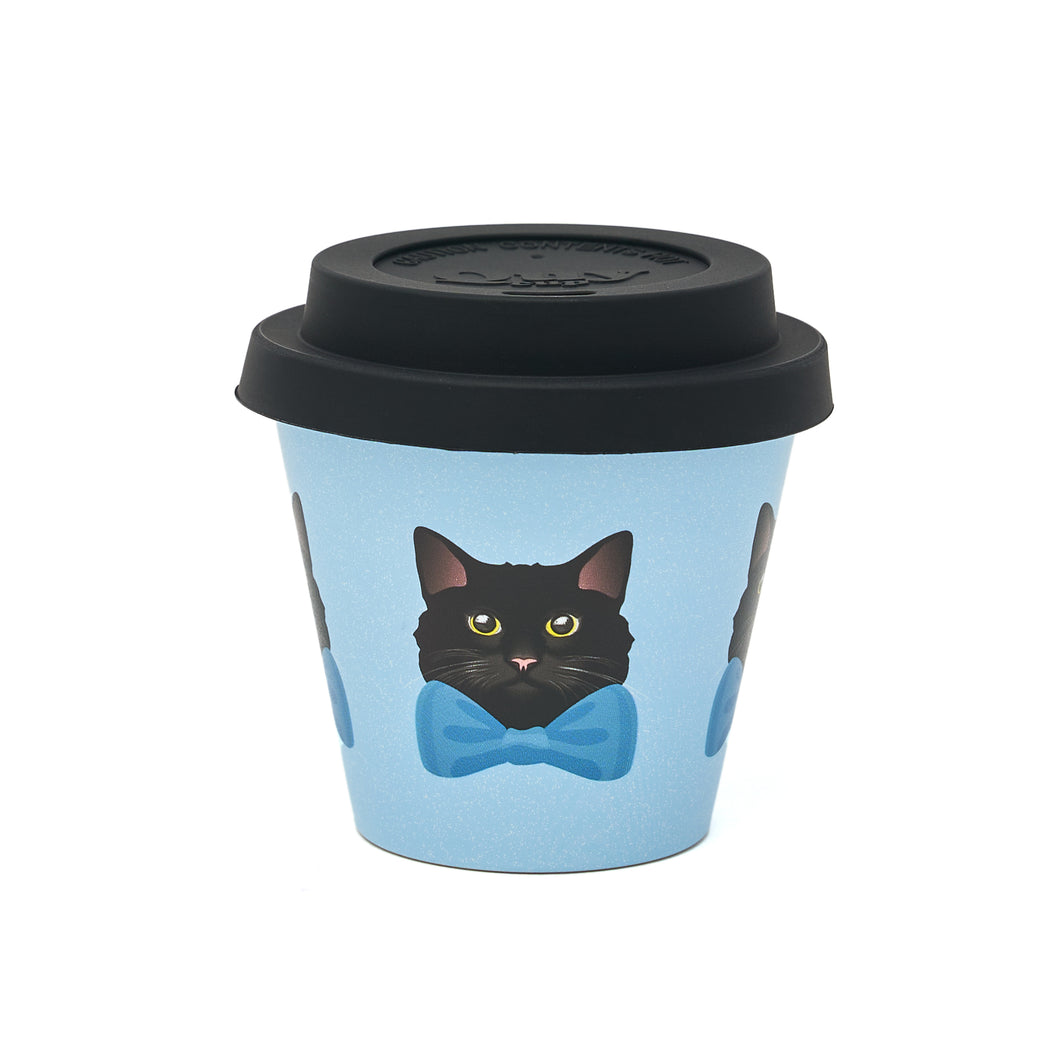 90ml Recycled Plastic Espresso Cup with lid - Pippo- Cat Collection